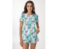Пижама хлопковая футболка и шорты 83/2064 white/mint Пижама хлопковая футболка и шорты 83/2064 white/mint